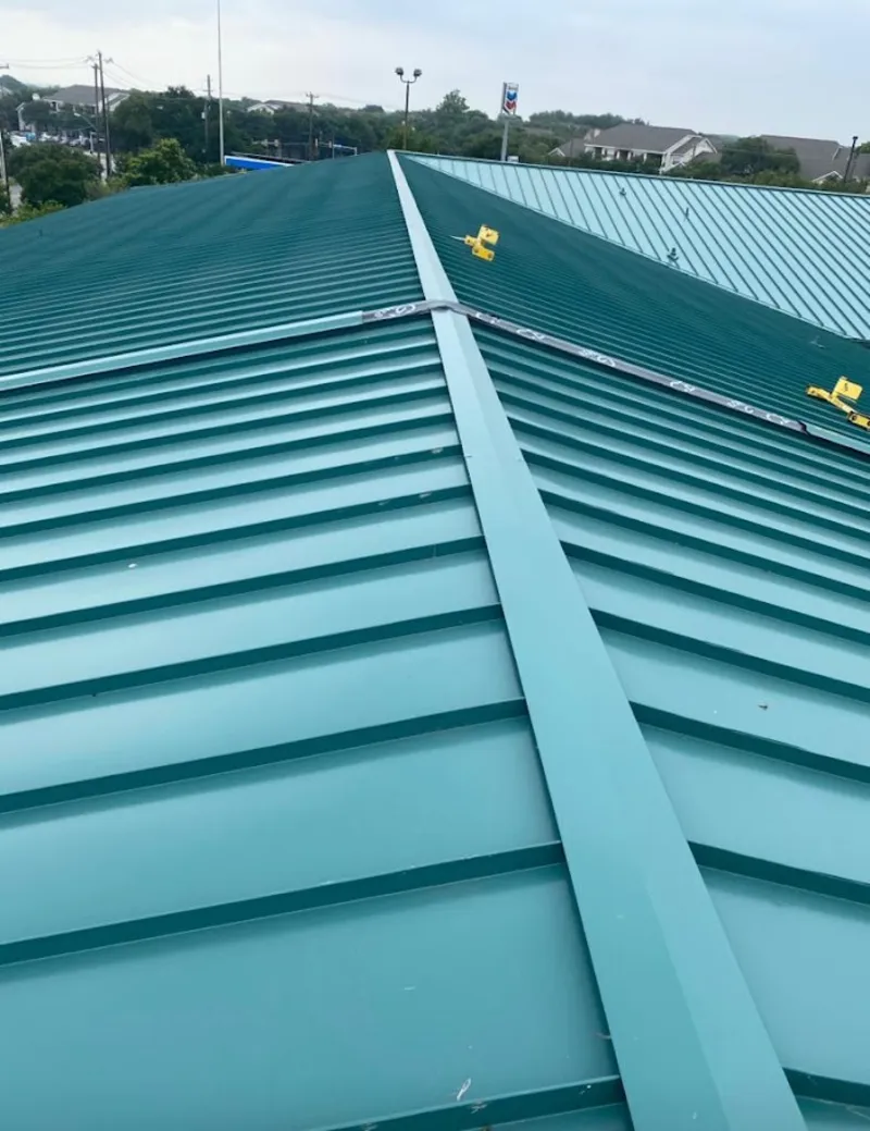 Green commercial metal roof ridge and valley for Metal Roof Repair in Berkley